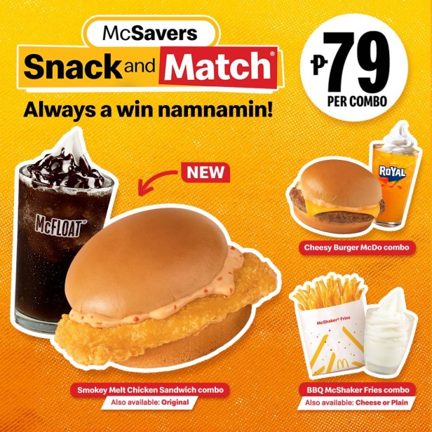 Celebrate everyday wins with McSavers Snack & Match at only&nbsp;P59!