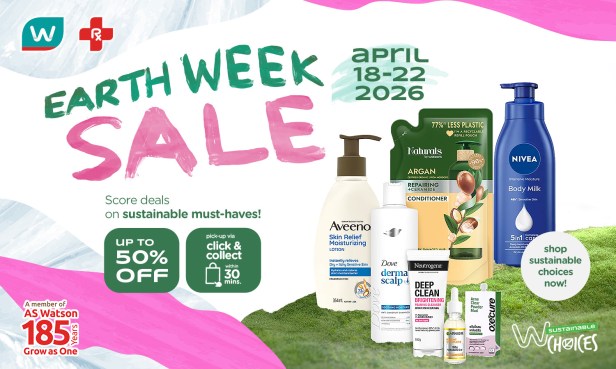 Sustainable Steals at Watsons Earth Week Salefrom April&nbsp;18-22