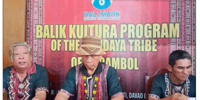 Datu Simplicio Mendoza Jr. (left) and Datu Vidal Mapinogos Jr. (right), leaders of the Mandaya Tribe, During an FB Live.