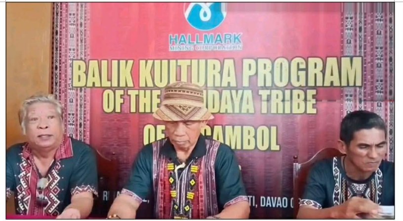 Datu Simplicio Mendoza Jr. (left) and Datu Vidal Mapinogos Jr. (right), leaders of the Mandaya Tribe, During an FB Live.