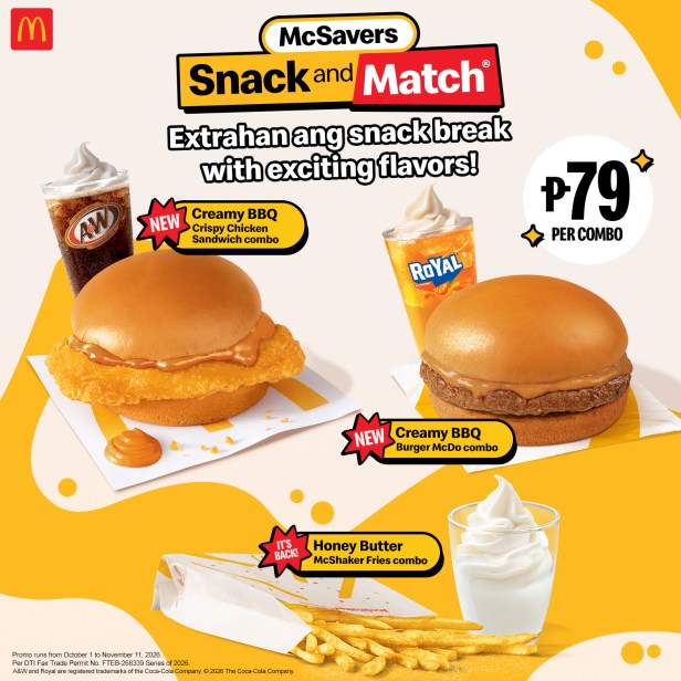 McDonald’s Remains Committed to Bringing Exciting Flavors at Affordable Prices with Snack and Match’s New Creamy BBQ and Honey Butter&nbsp;Flavors