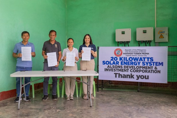 Alsons Dev Promotes Sustainable Energy Use in Barangay Tugbok Proper Through Solar Power&nbsp;Donation